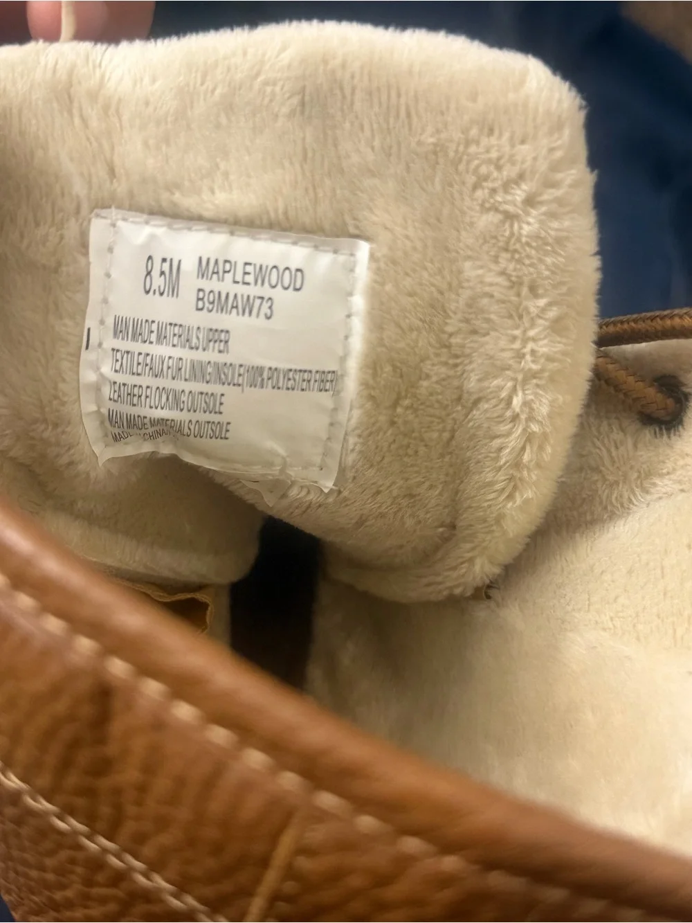 Kids Navy and Brown Winter Duck Boots